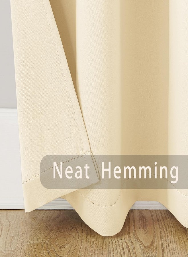UPOPO Beige Tier Curtains 36 inch Room Darkening Kitchen Tiers Bathroom Short Curtain Basement Triple Weave Small Cafe Curtains Window Treatment Set 2 Panels Grommet Top Drapes - Image 4